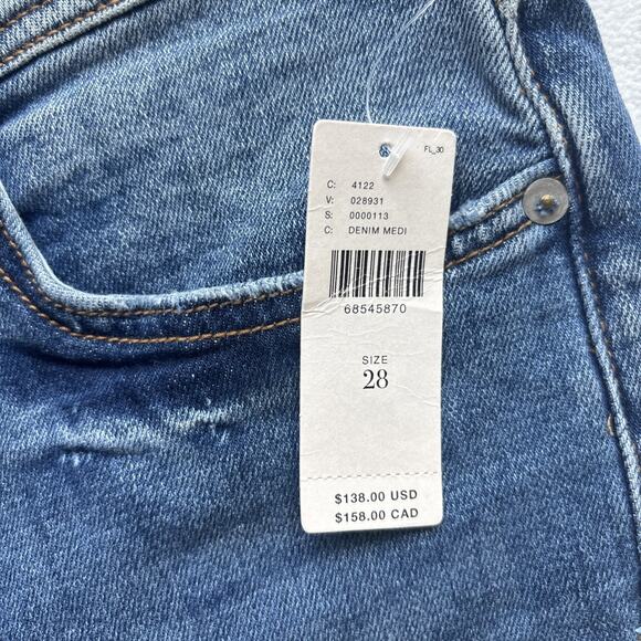 NWT Anthropologie Pilcro Womens 28 Jeans Slim Boyfriend Crop Distressed Denim - Picture 5 of 16